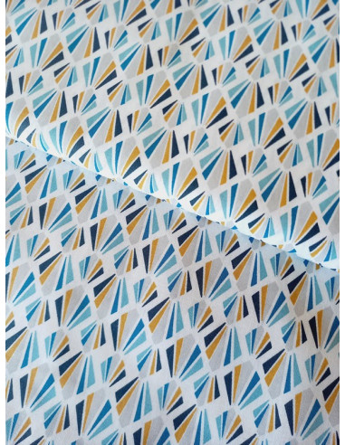 Tissu géométrique bleu