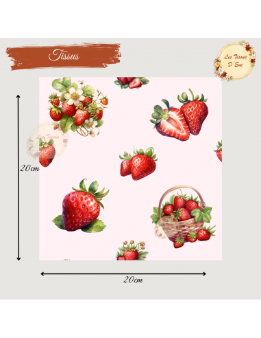Tissus " Fraises en fête"