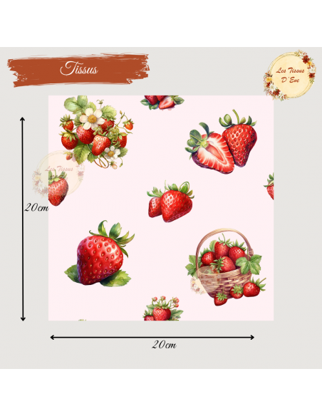 Tissus " Fraises en fête"