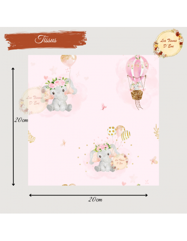 Tissus éléphant rose