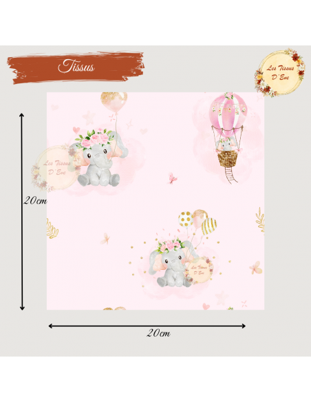 Tissus éléphant rose