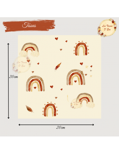 Tissus arc en ciel blanc