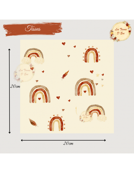 Tissus arc en ciel blanc