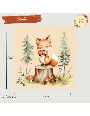 Panneau oreiller magic forest renard pré commande