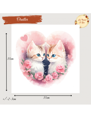 Panneau oreiller chaton love pré commande