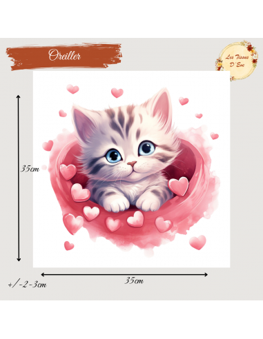 Panneau oreiller chaton chouchou pré commande