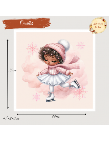 Panneau oreiller patineuse brune bonnet pré...