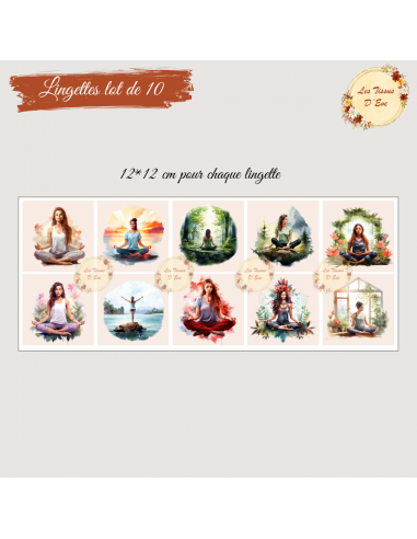 Panneau lot de 10 lingettes yoga nature