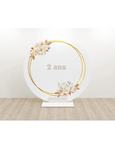 Toile arche ronde feuillage boho