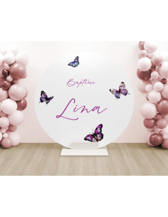 Toile arche ronde papillon