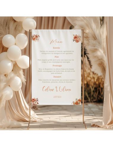 Panneaux tissus terracotta