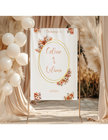 Panneaux tissus terracotta