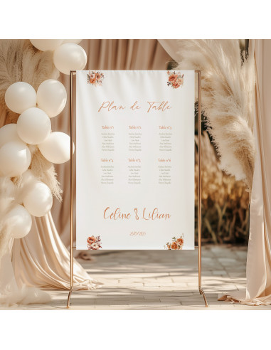 Panneaux tissus terracotta