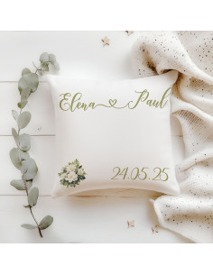 Coussins d'alliances bouquet sauge