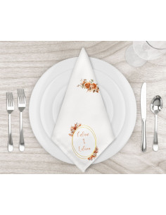 Serviette de table fleurs terracotta pré commande