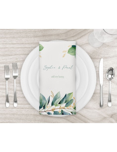 Serviette de table fleurs bleues pré commande