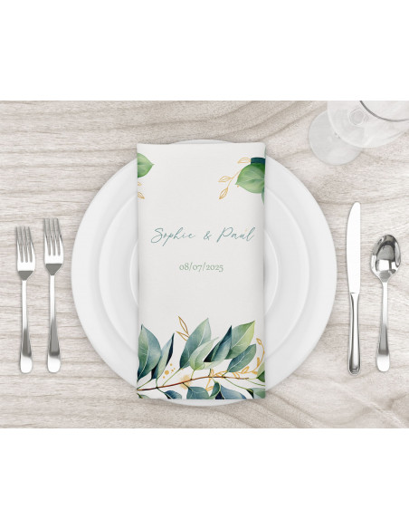 Serviette de table fleurs bleues pré commande