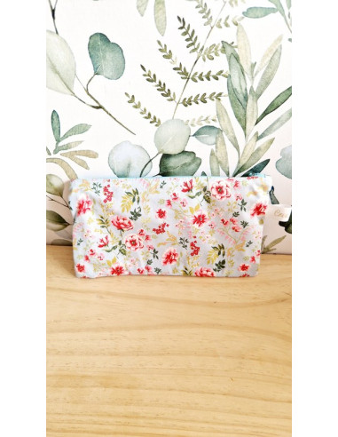 Trousse à maquillage fleurs bleues