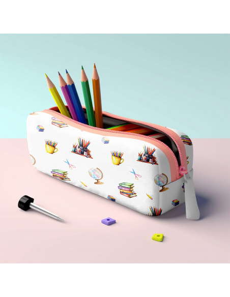 Tissus école fond blanc