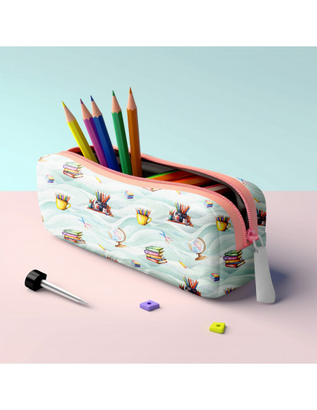 Tissus école fond vert