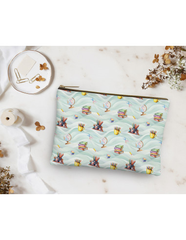 Tissus école fond vert