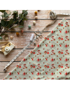 Tissus Douce Cueillette ( fond vert)