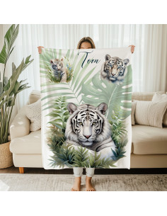 Plaid ou Couverture tigre blanc