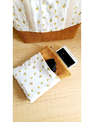 Housse liseuse ou livre Pocket zippée avec poche