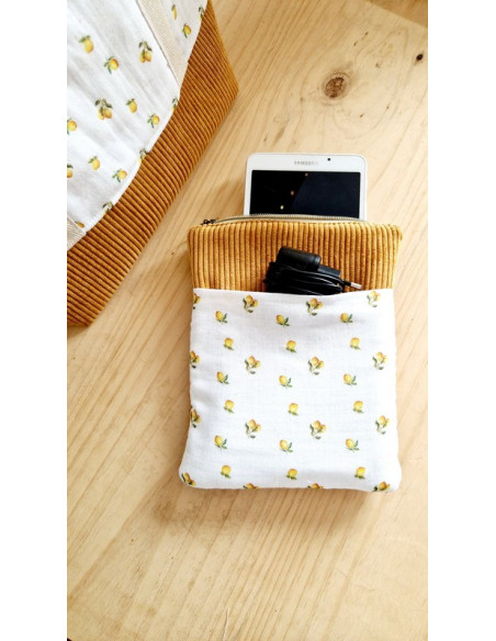 Housse liseuse ou livre Pocket zippée avec poche