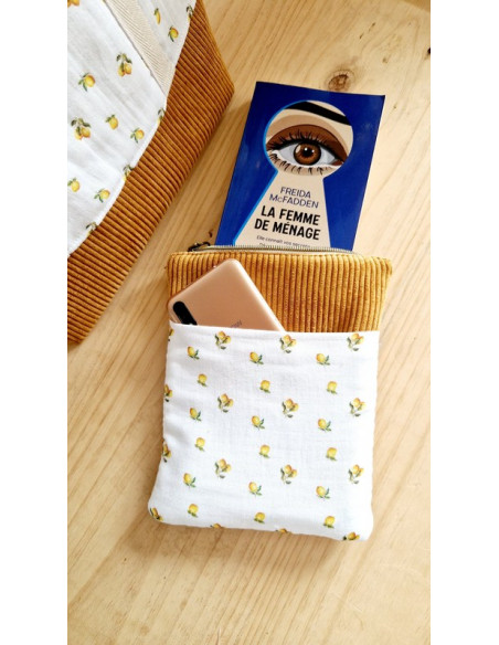 Housse liseuse ou livre Pocket zippée avec poche