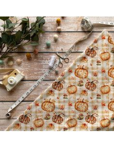 Tissus citrouilles poétiques