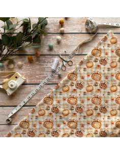 Tissus citrouilles poétiques 2