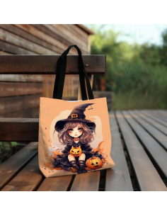 Tote bag apprentis sorcières orange 2