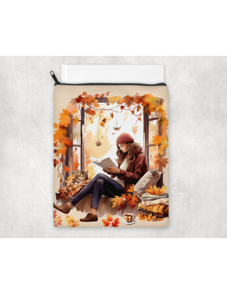 Housse liseuse ou livre Femme d'automne Pocket