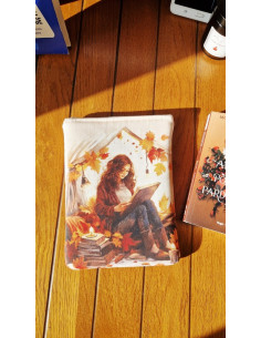 Housse liseuse ou livre Femme d'automne Pocket coton épais 2