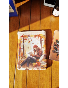 Housse liseuse ou livre Femme d'automne Pocket coton épais