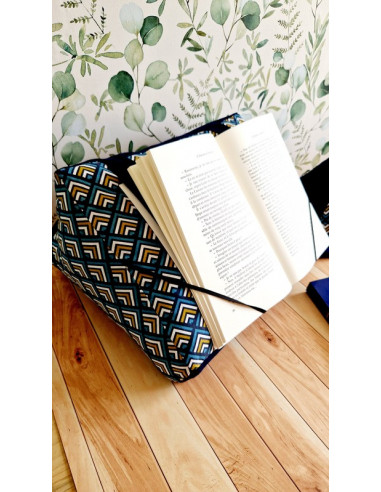 Coussin lecture tissus vue ensemble