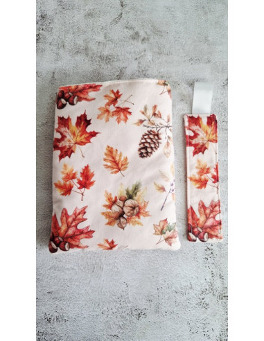 Housse liseuse ou livre avec marque page "...