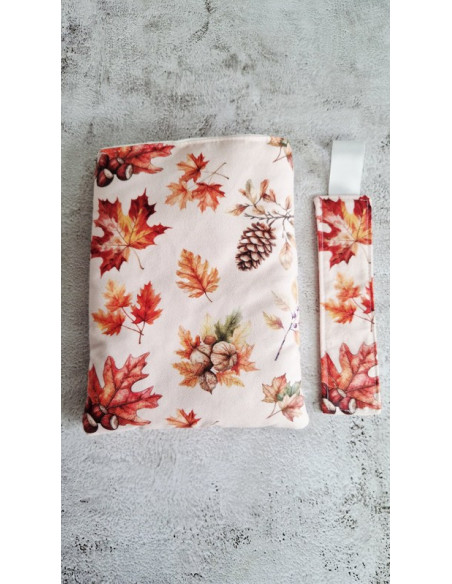 Housse liseuse ou livre avec marque page " éclats d'automne"