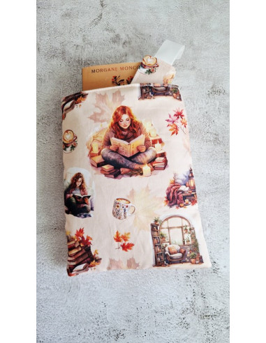 Housse liseuse ou livre avec marque page "...