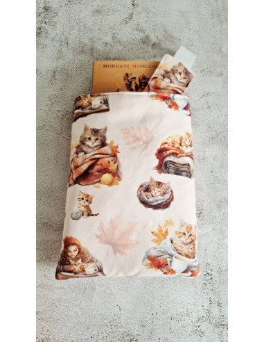 Housse liseuse ou livre avec marque page "...