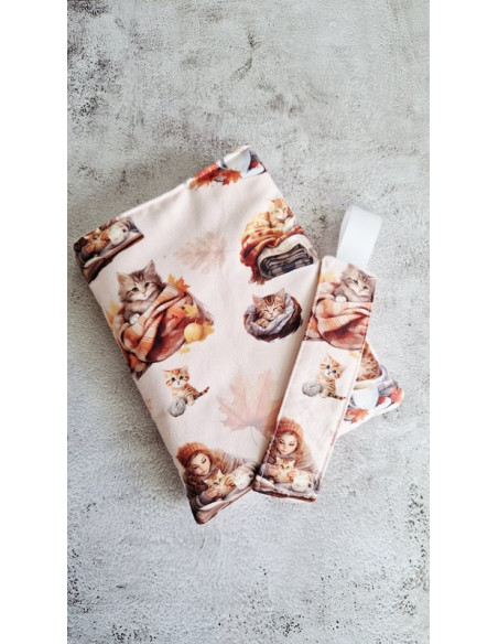 Housse liseuse ou livre avec marque page " automne douillet"