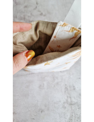 Housse liseuse ou livre avec marque page " Soleil"