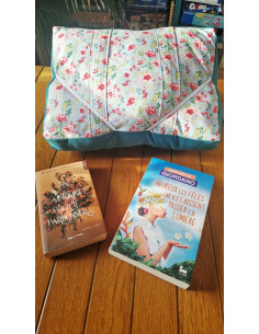 Coussin lecture Fleurs Bleues